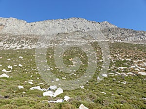 Arid mountains of  Amorgos in Greece.