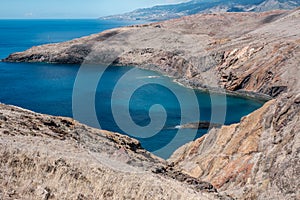 Arid mountains next to the sea