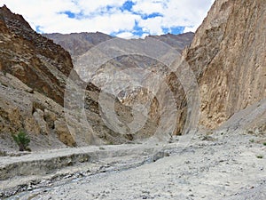 Arid mountains in the Valley of Markah in Ladakh, India.