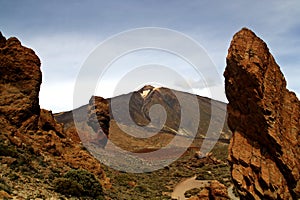 Arid and rocky landscape of the Teide National Park.