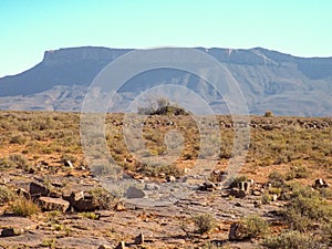 Arid stony landscape in the Karoo National Park, South Africa