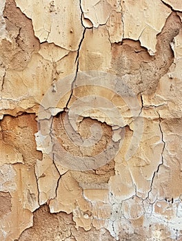 The arid texture of clay is crisscrossed with natural cracks, creating a detailed mosaic of drought's impact.