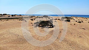 Arieal view by drone, Piscinas beach, Sardinia, Italy