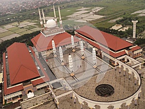 Arieal view of mosques in city
