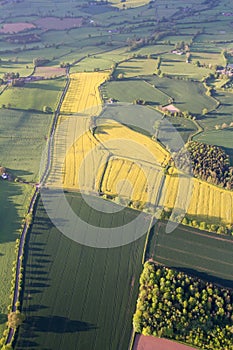 Ariel view of fields and hedgerows photo