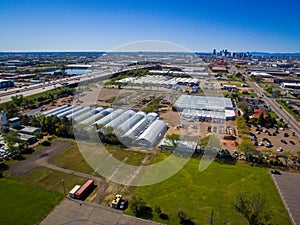 Ariel View Of Greenhouses