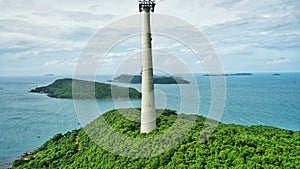 Ariel view of Hon Thom island from cable car