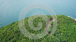 Ariel view of Hon Thom island from cable car