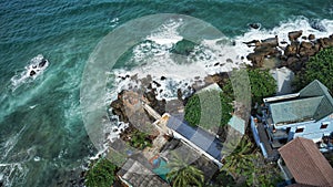 Ariel view of Hon Thom island from cable car