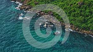 Ariel view of Hon Thom island from cable car