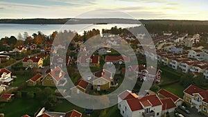 Ariel view of houses in Sweden