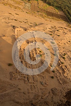 An ariel view of the ruined temple at jebel barkal