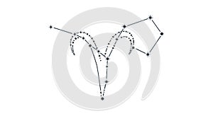 Aries Constellation Vector Icon on White Background