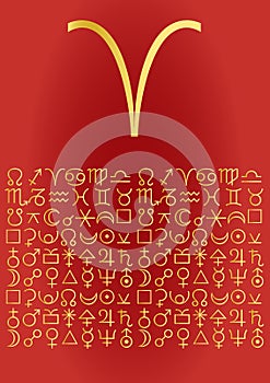 Aries, greeting card