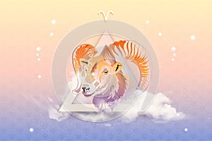 Aries horoscope sign in twelve zodiacs with astrology.