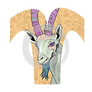 Aries. Vector illustration decorative design