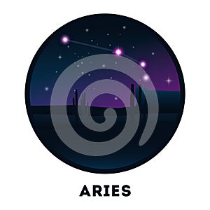 Aries. Vector illustration decorative design
