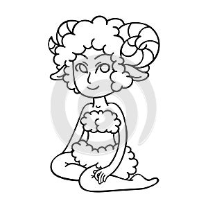 Aries. Zodiac girl. Horoscope symbol