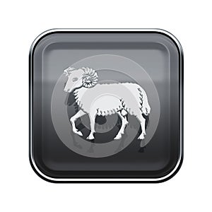 Aries zodiac icon grey.