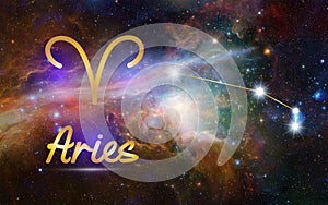 Aries Zodiac Sign and Constellation, cosmic background