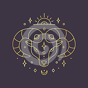 Aries zodiac sign, horoscope symbol