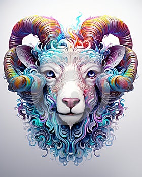 Aries zodiac sign illustration for daily horoscope creation with personal readings