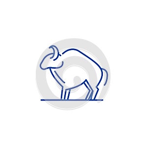 Aries zodiac sign line icon concept. Aries zodiac sign flat  vector symbol, sign, outline illustration.