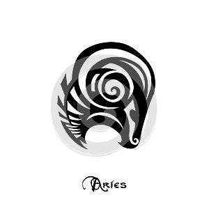 Aries Zodiac Sign tattoo style