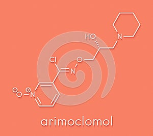 Arimoclomol drug molecule. Skeletal formula photo