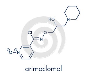 Arimoclomol drug molecule. Skeletal formula photo