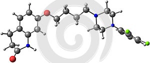 Aripiprazole molecule isolated on white