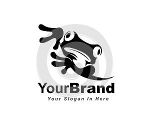 Arise black frog logo symbol design illustration