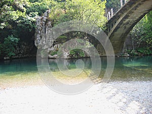 Aristi brige in Voidomatis river Zagorochoria Epirus region Greece