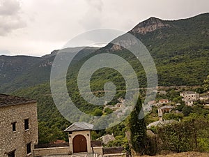 Aristi village in Ioannina perfecture greece mountain tourist resort