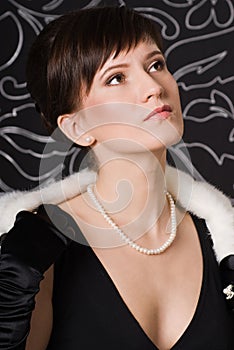 Aristocratic lady in an evening dress