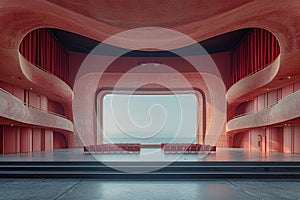 the ariston theater in sanremo festival futuristic scenography Generative AI