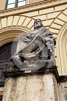 Aristotle, the Greek philosopher statue by Ludwig von Schwanthaler (XIX century) in front of the entrance of Bavarian State Libra photo