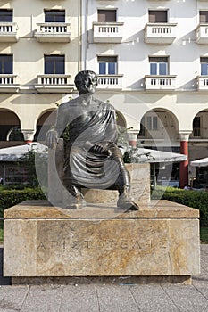 Aristotle Sculpture at Aristotelous Square inThessaloniki, Greece