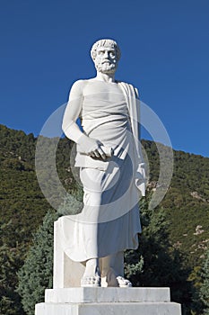 Aristotle statue at Stageira of Greece photo