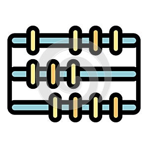 Arithmetic abacus icon color outline vector