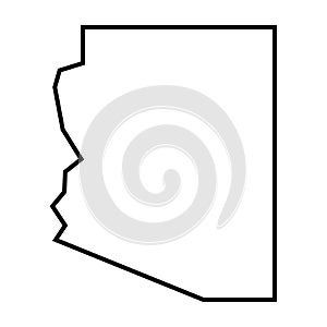 Arizona black outline map. State of USA