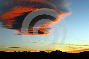 Arizona- Clouds- Sunset Reflected in Lenticular Cloud
