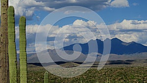 Arizona Desert Mountain shadowed by clouds photo