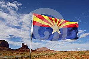 Arizona Flag on Wind