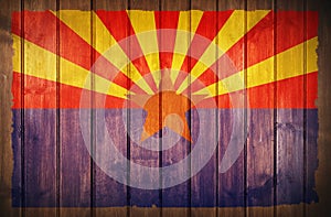 Arizona Flag Wood Background