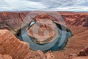 Arizona Horseshoe Bend meander of Colorado River in Glen Canyon