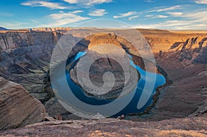 Arizona meander Horseshoe Bend of the Colorado River in Glen Canyon, beautiful landscape, picture for a postcard, big