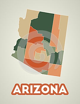 Arizona poster in retro style.