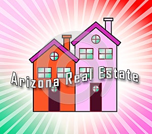 Arizona Real Estate Houses Show Southwestern Property In The Usa 3d Illustration