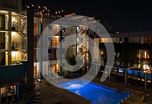 Arizona resort pool at night